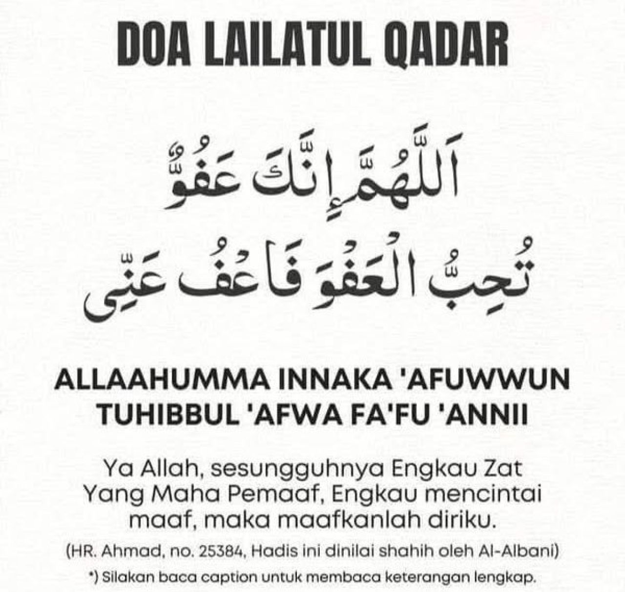 Doa Lailatul Qadar