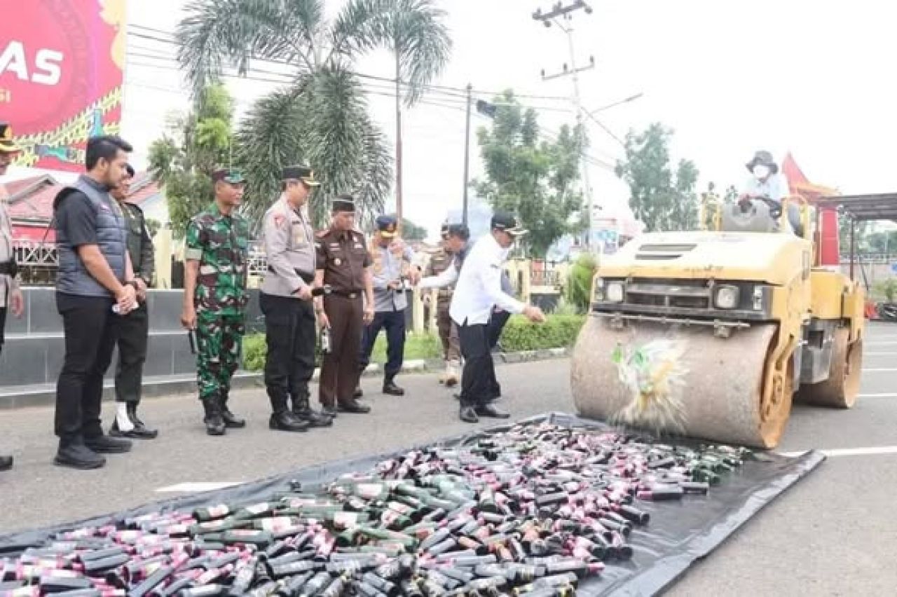 Pemusnahan barang bukti hasil Operasi Pekat Musi