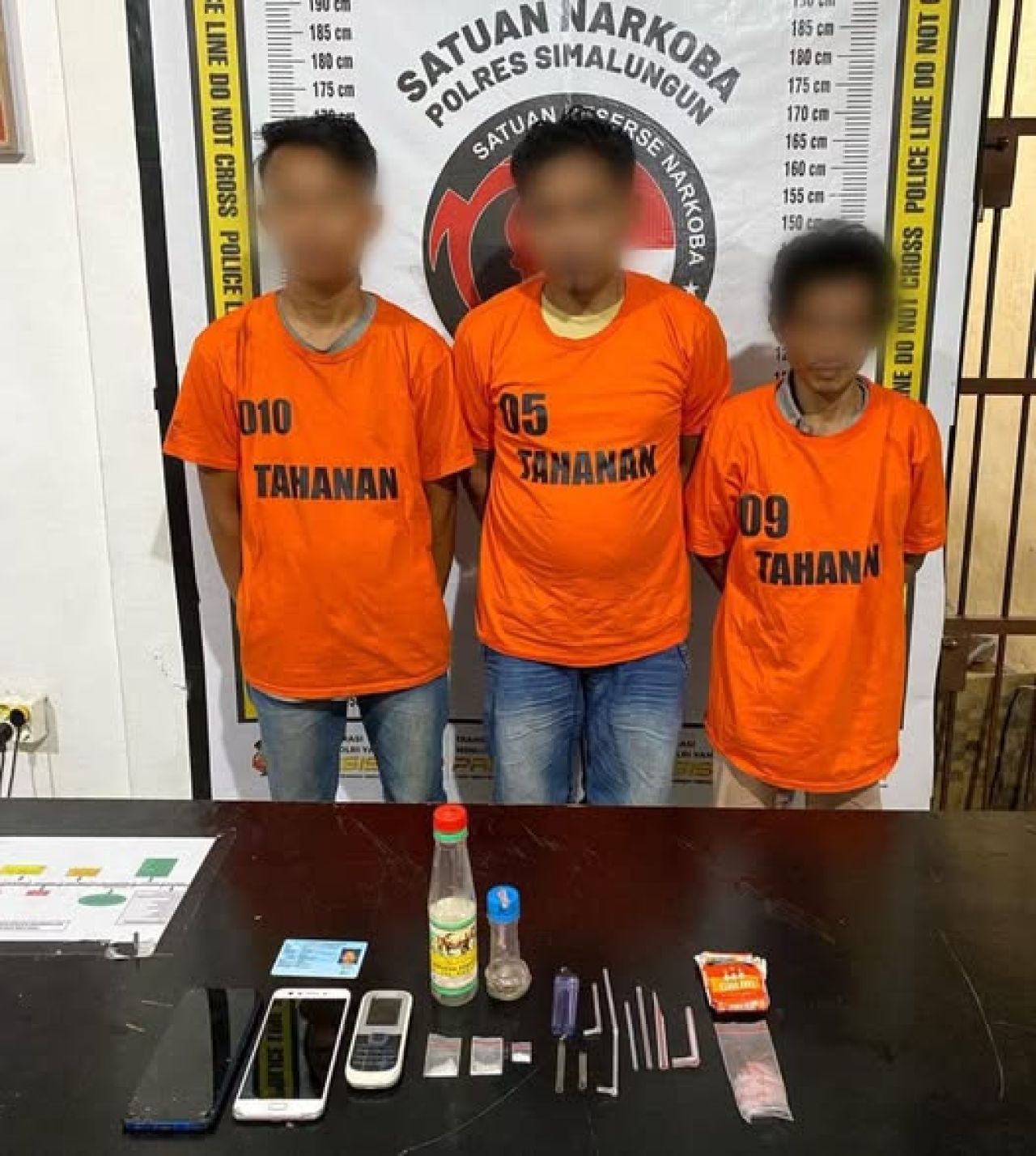 Tiga orang pelaku di Huta III Kampung Lalang