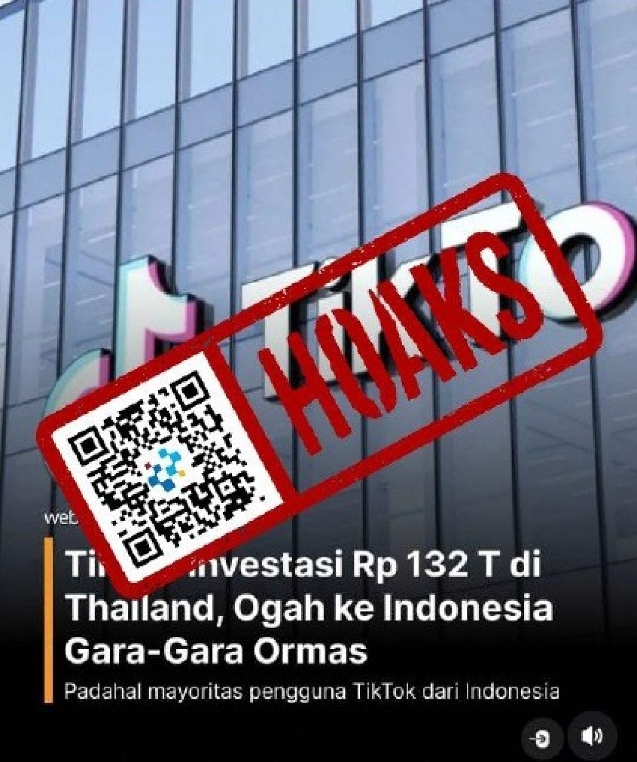 Hoaks  TikTok tidak mau berinvestasi di Indonesia