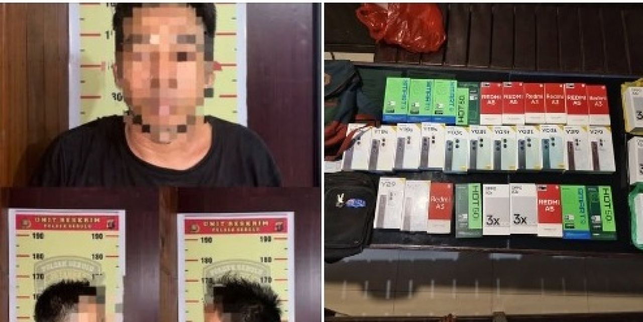 Dua tersangka berinisial MH dan S