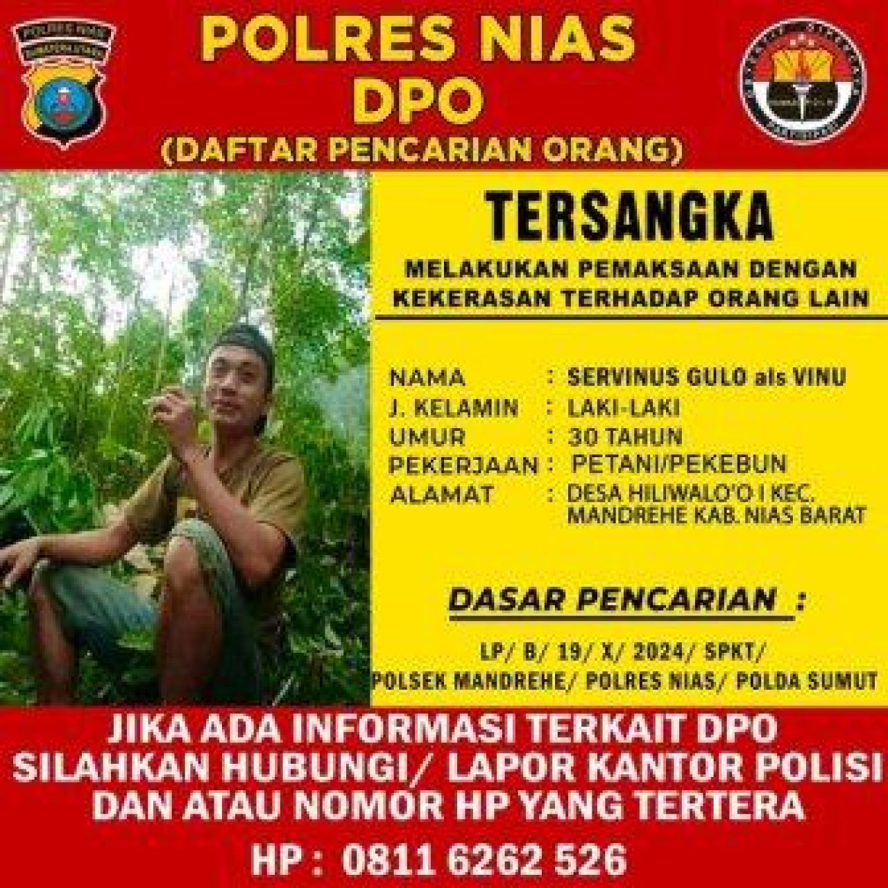 Daftar Pencarian Orang Polres Nias