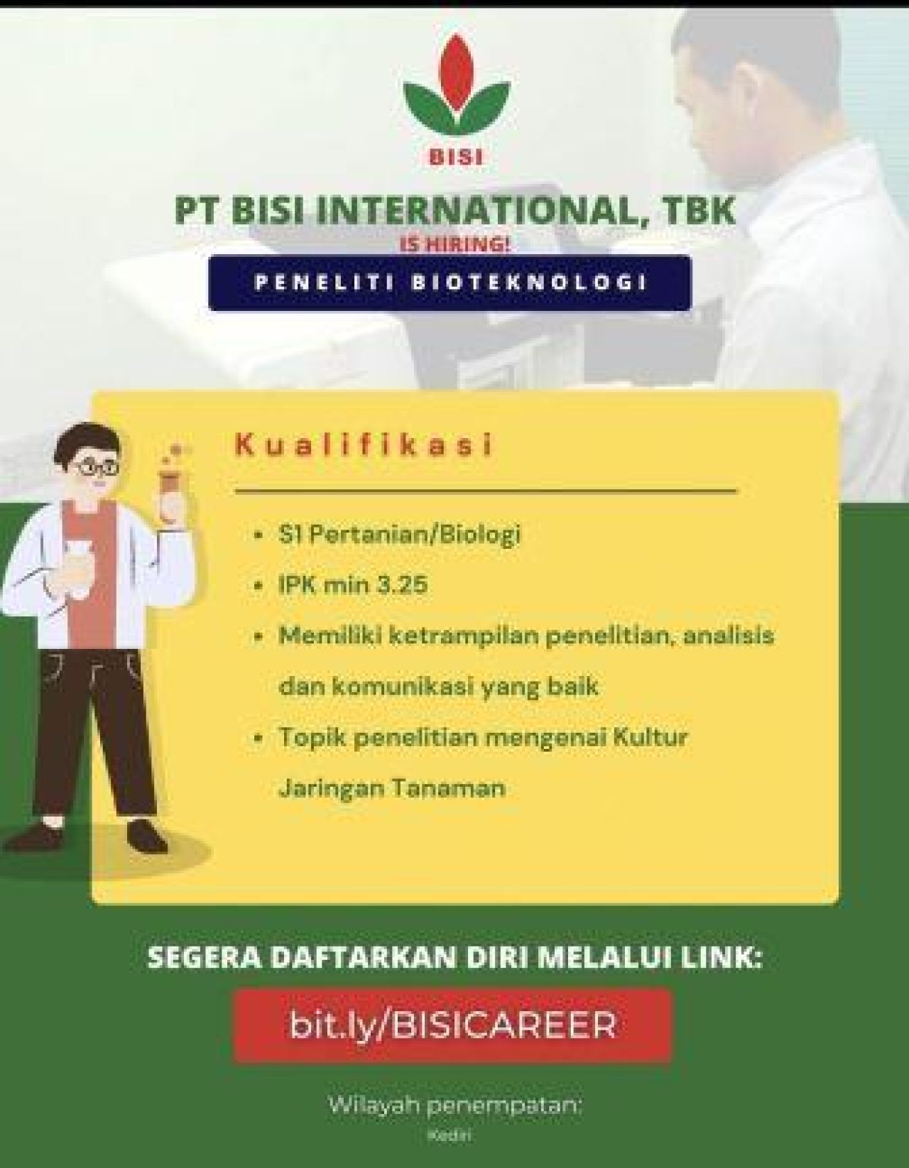 Lowongan kerja di PT Bisi Internasional Tbk