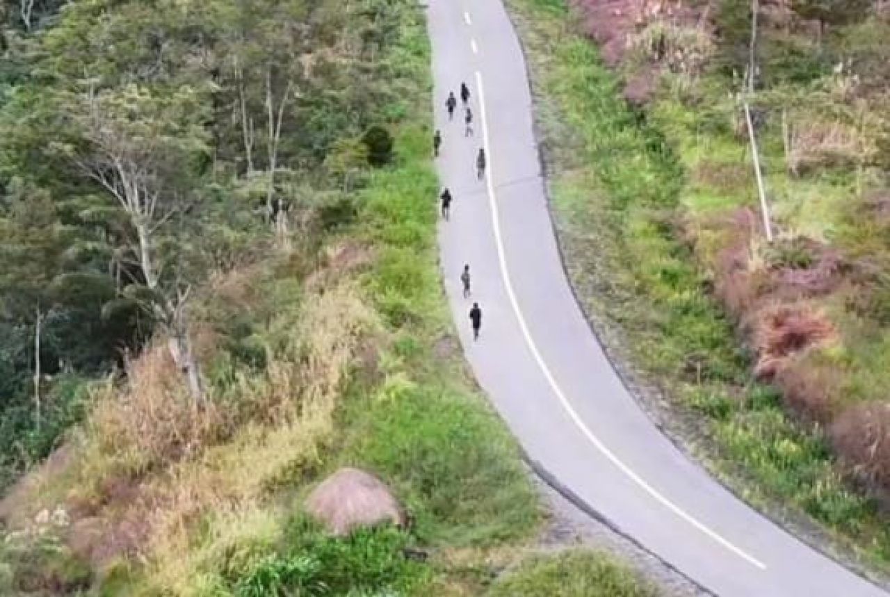 Tampak dari atas, pasukan OPM