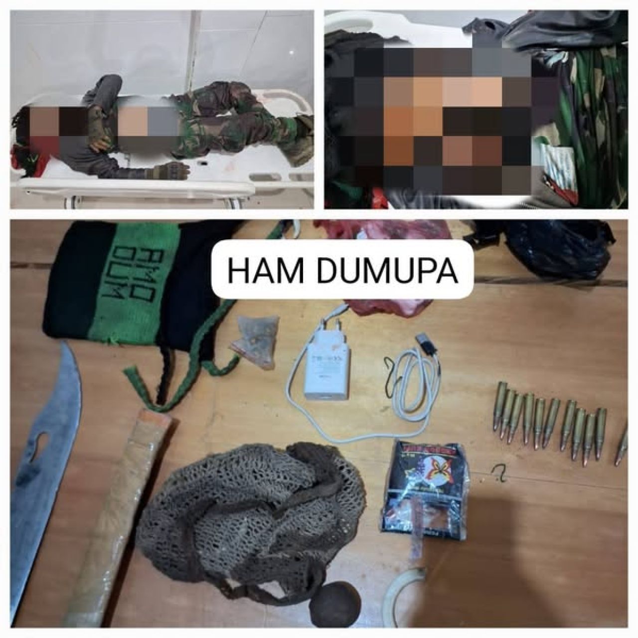 Barang bukti yang diamankan dari KKB