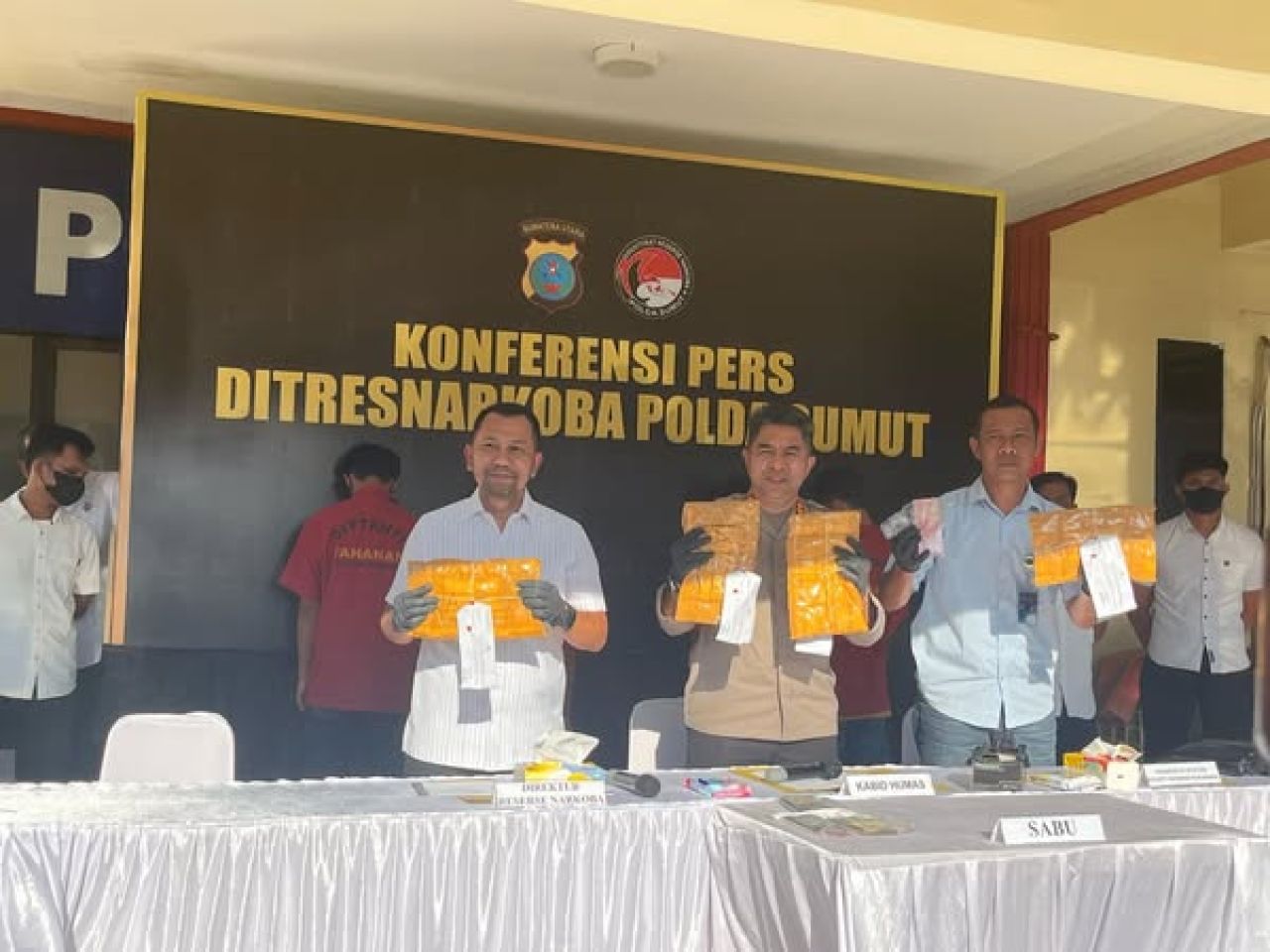 Konferensi pers pengungkapan penyelundupan sabu