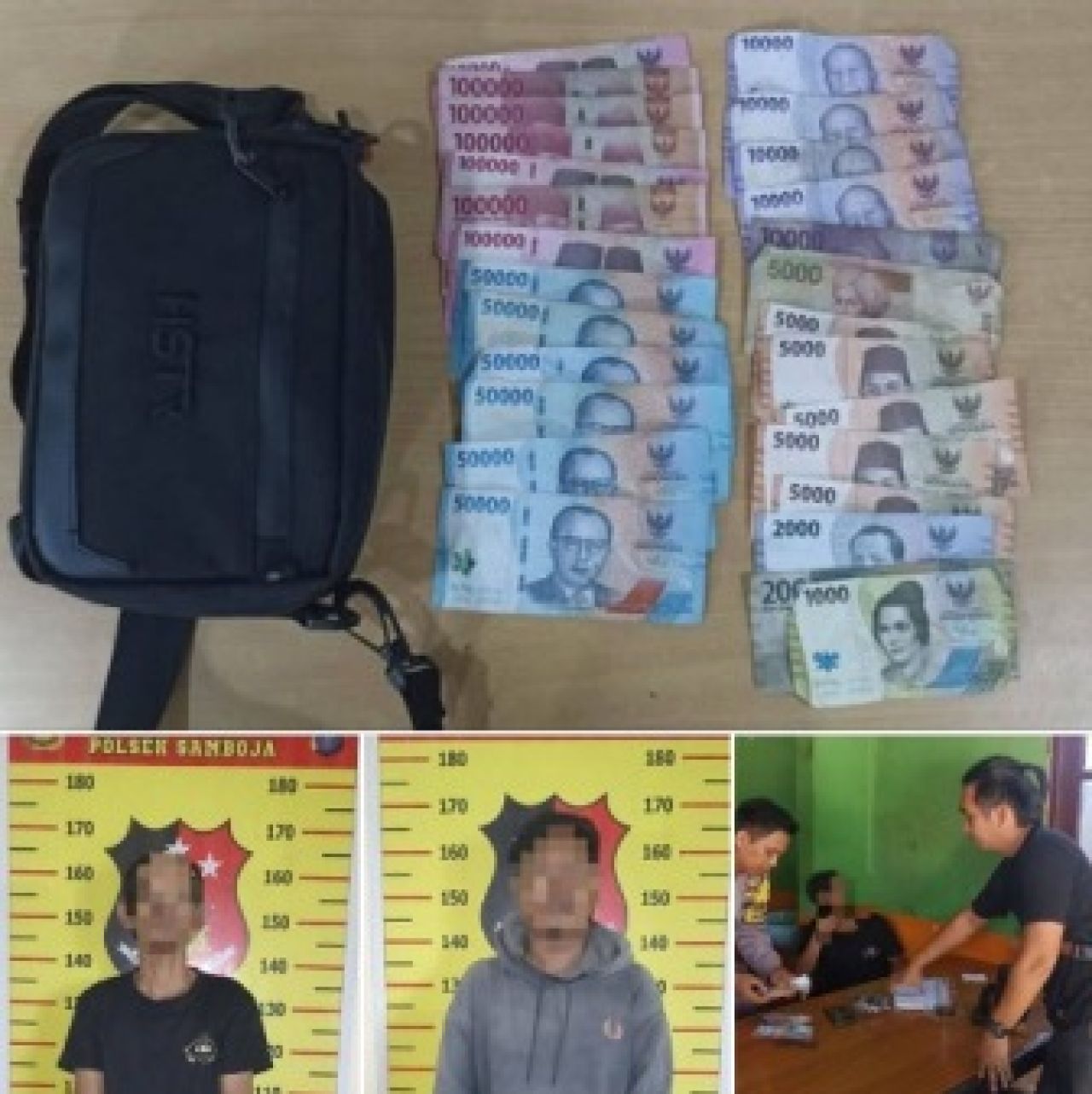 Dua pelaku pungli yang ditangkap Polsek Samboja