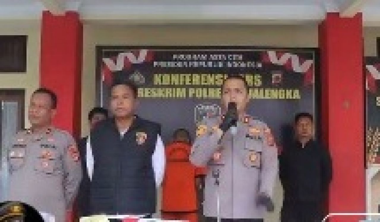 Kapolres Majalengka dan jajaran saat konpers