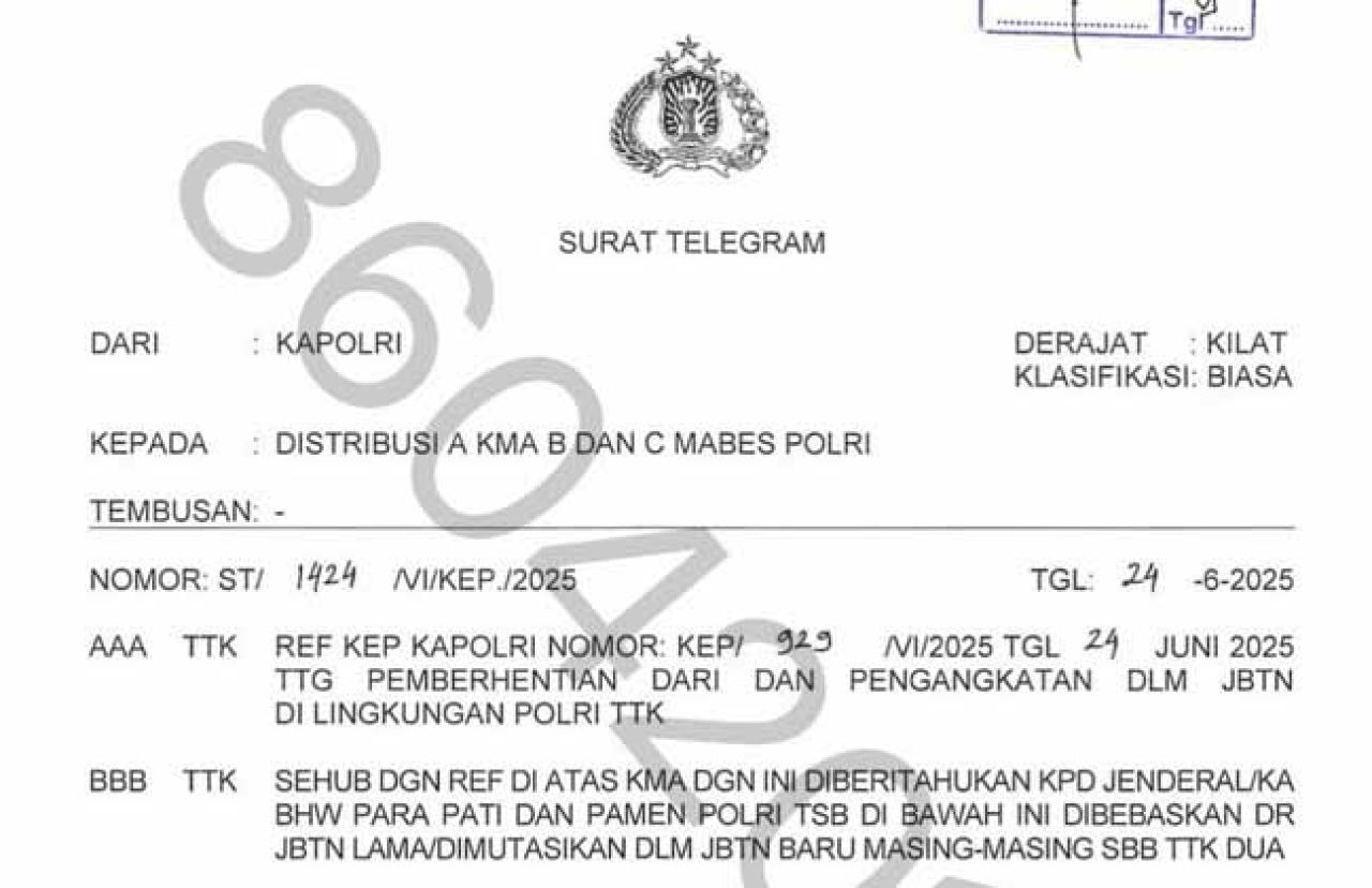 Mutasi Polri Pangkat Brigjen dan Kombes