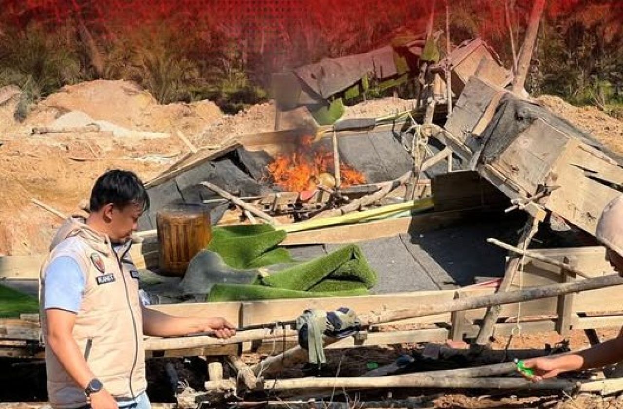 Polres Merangin membongkar lokasi tambang ilegal