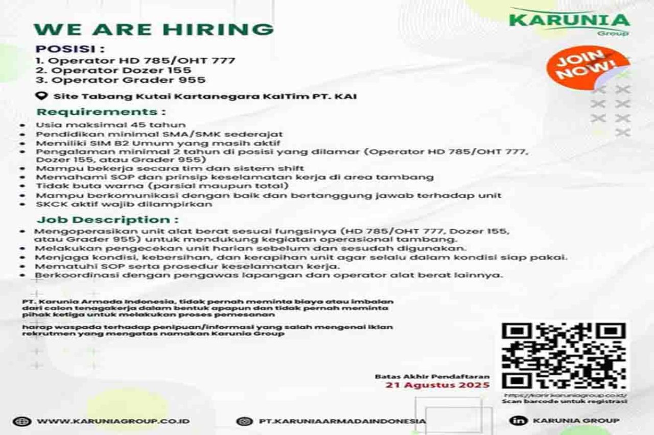 Lowongan PT Karunia Armada Indonesia