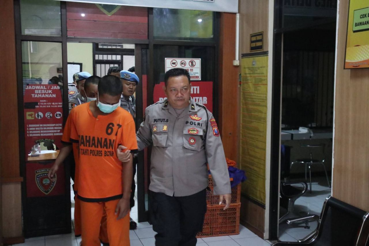 Pelaku pengeroyokan yang ditangkap Polres Blitar