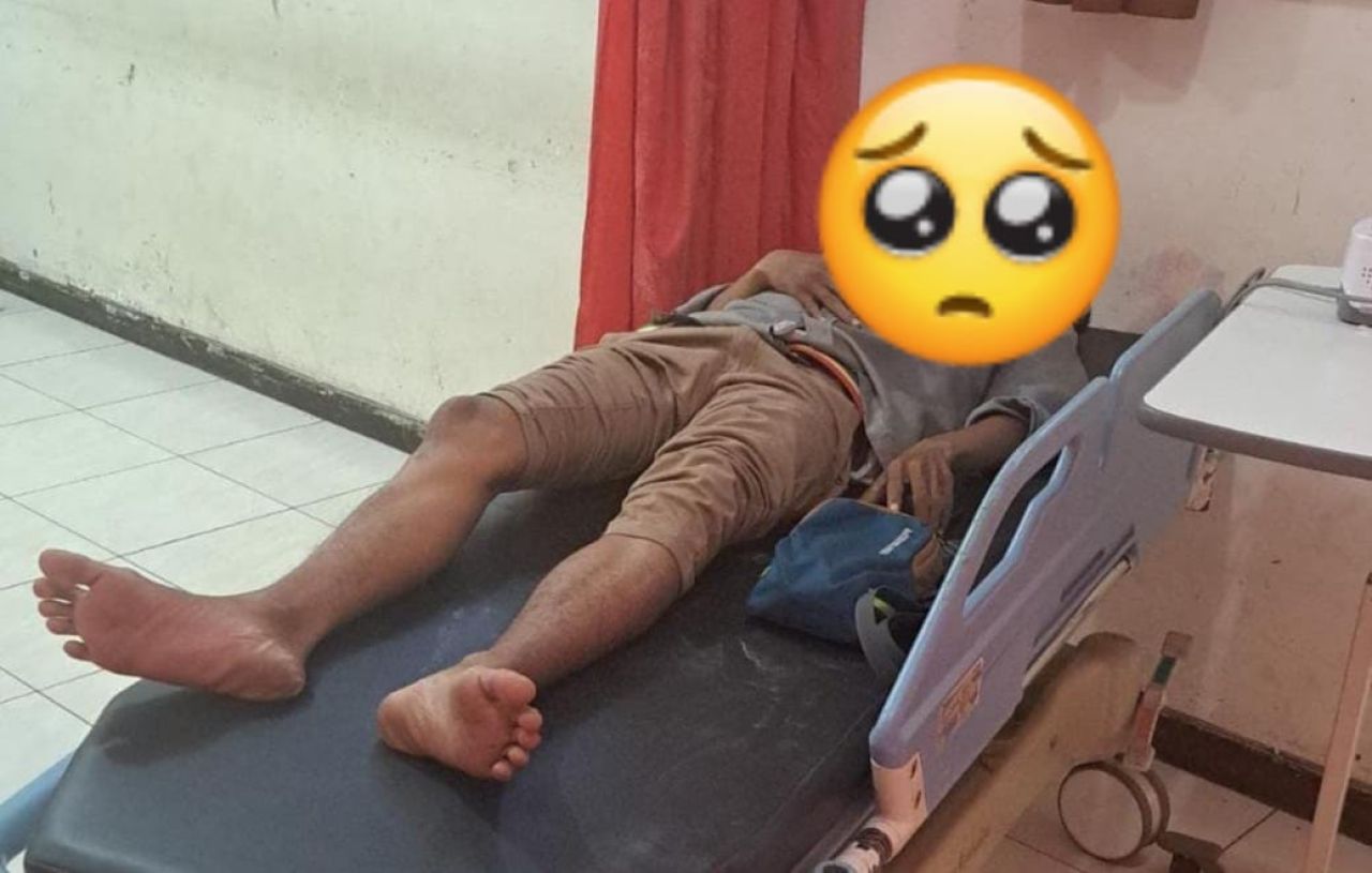 Muhammad Humaidi Hidayat saat dirawat di rumah sakit