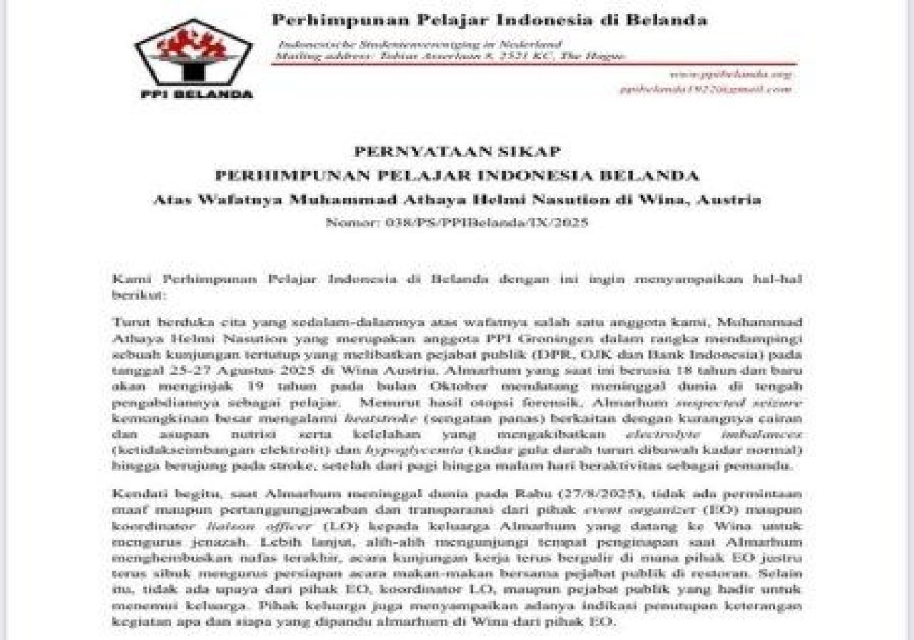 Rilis PPI Indonesia Belanda