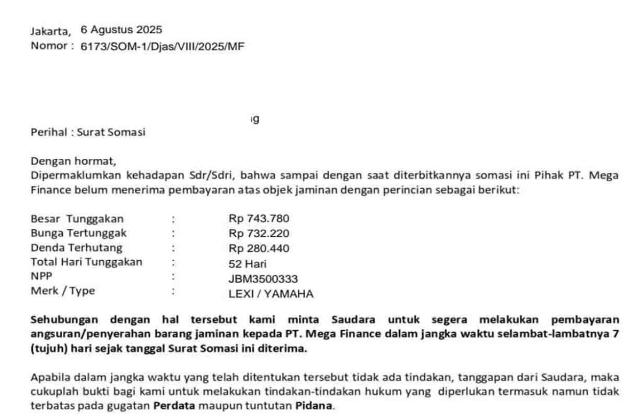 Contoh surat somasi