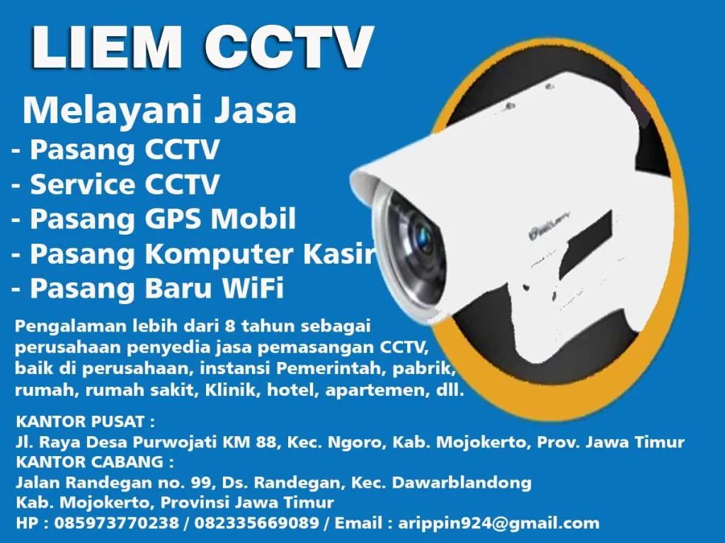 Jasa Pasang dan Servis CCTV di Mojokerto dan Sekitarnya