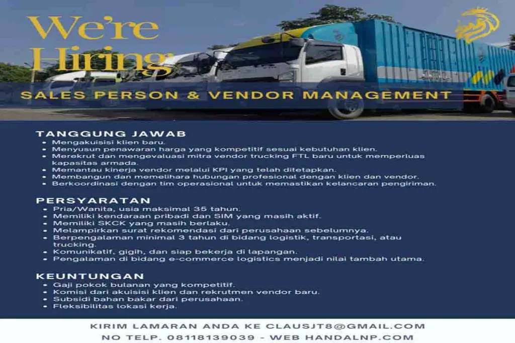 Lowongan Kerja di PT Handal Nusa Perkasa Sebagai Sales Person