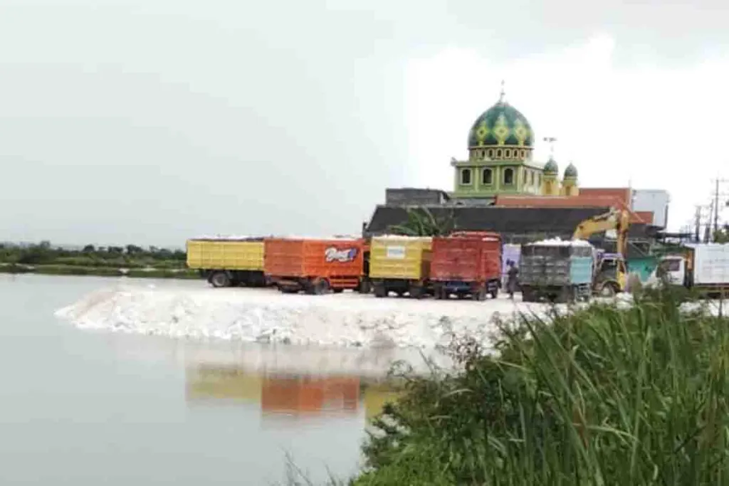 Proyek urugan di Desa Tambak Beras