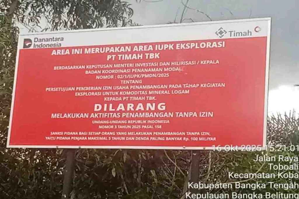 Bos CV Kencana Jaya Mandiri Lakukan Tambang Ilegal di IUP PT Timah
