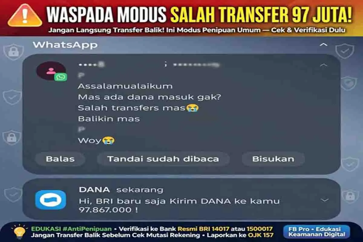 Awas Modus Penipuan Salah Transfer ke Rekening