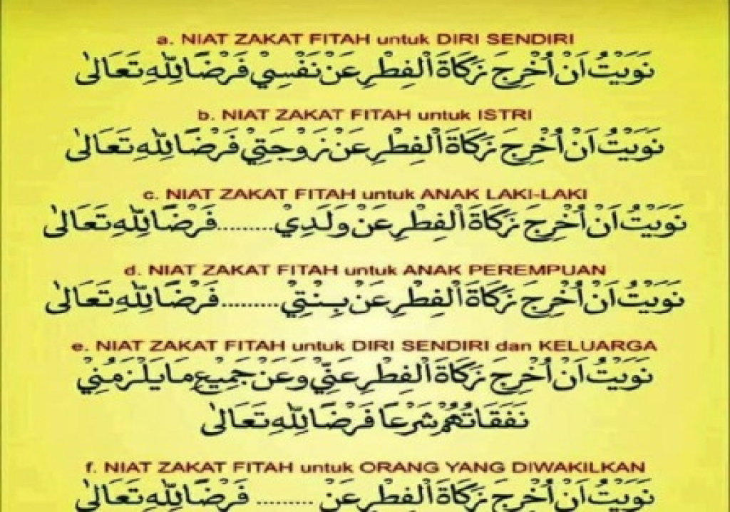 Doa Zakat Fitrah