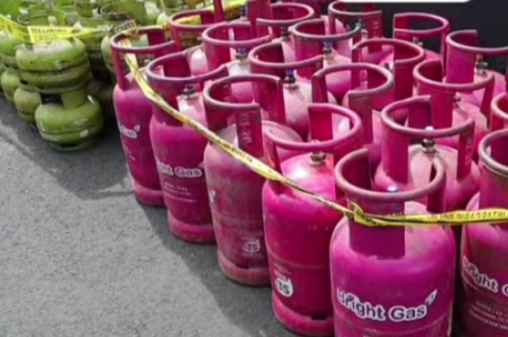 Tabung LPG yang jadi barang bukti di Polres Tulungagung