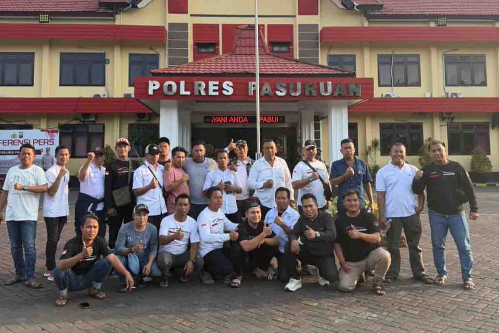 LPK-SM SAKERA usai hadiri agenda konfrontir di Mapolres Pasuruan.