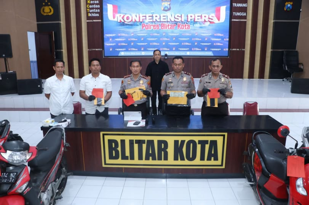 Konpers kasus pencurian motor di Polres Blitar Kota