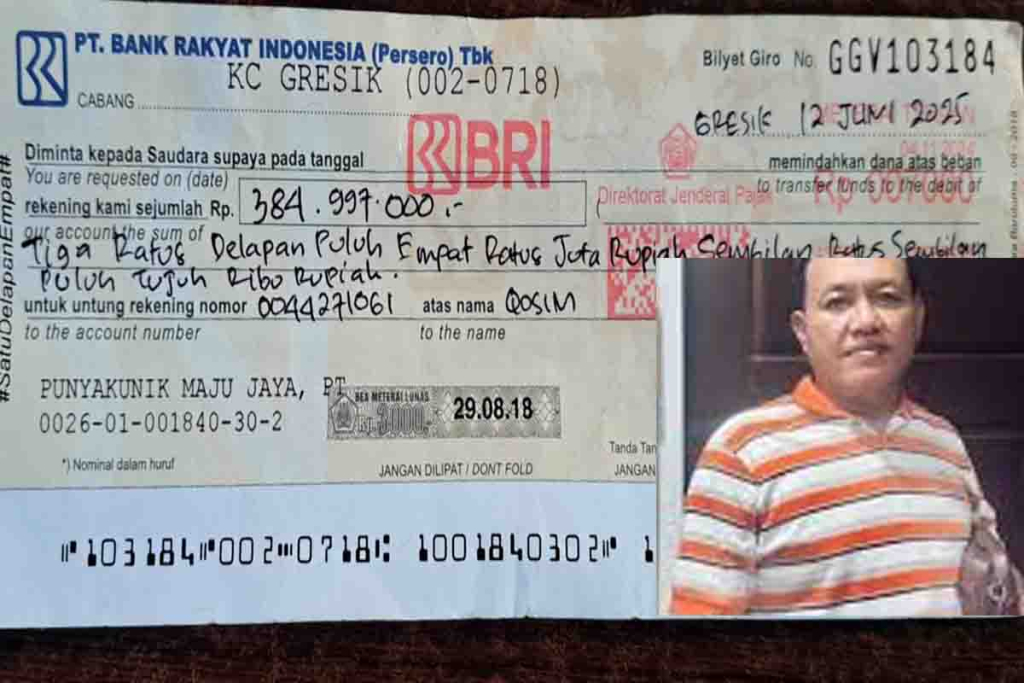 Bilyet Giro PT Punyakunik Maju Jaya