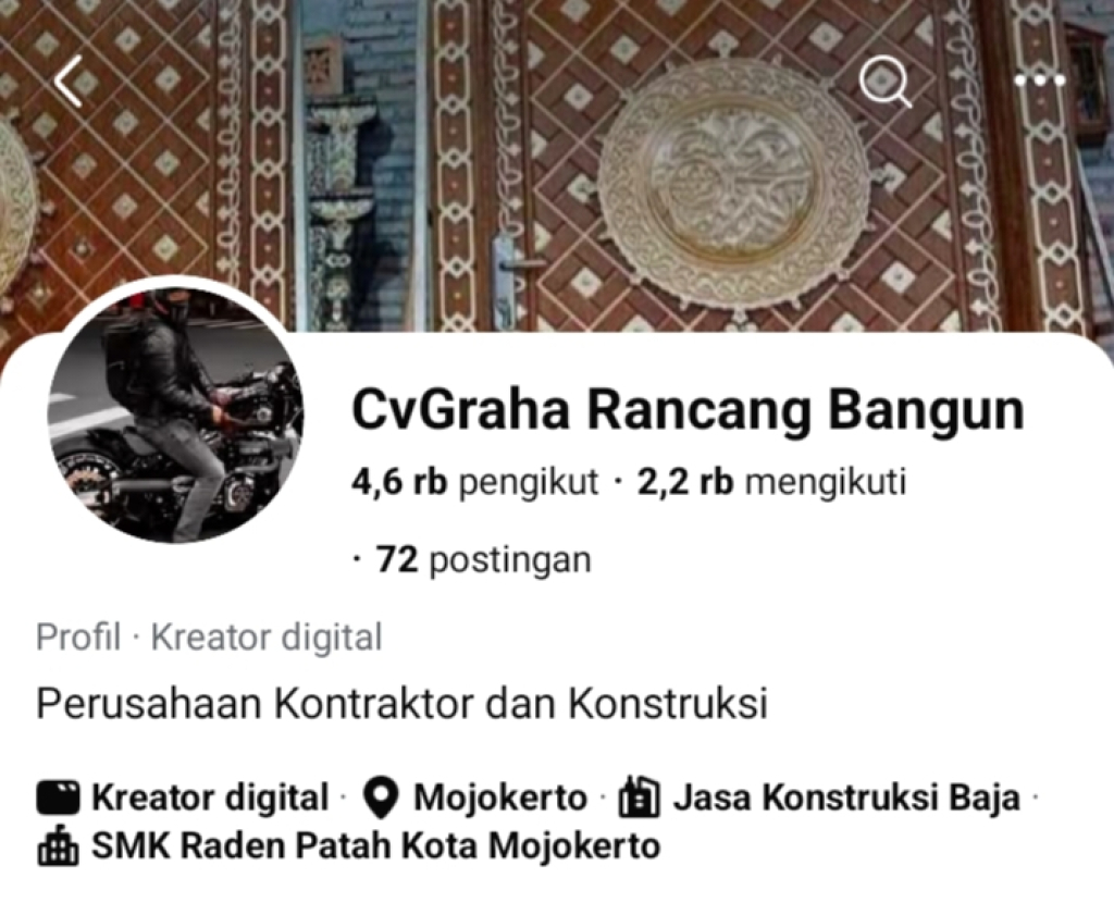 Akun Facebook CV Graha Rancang Bangun