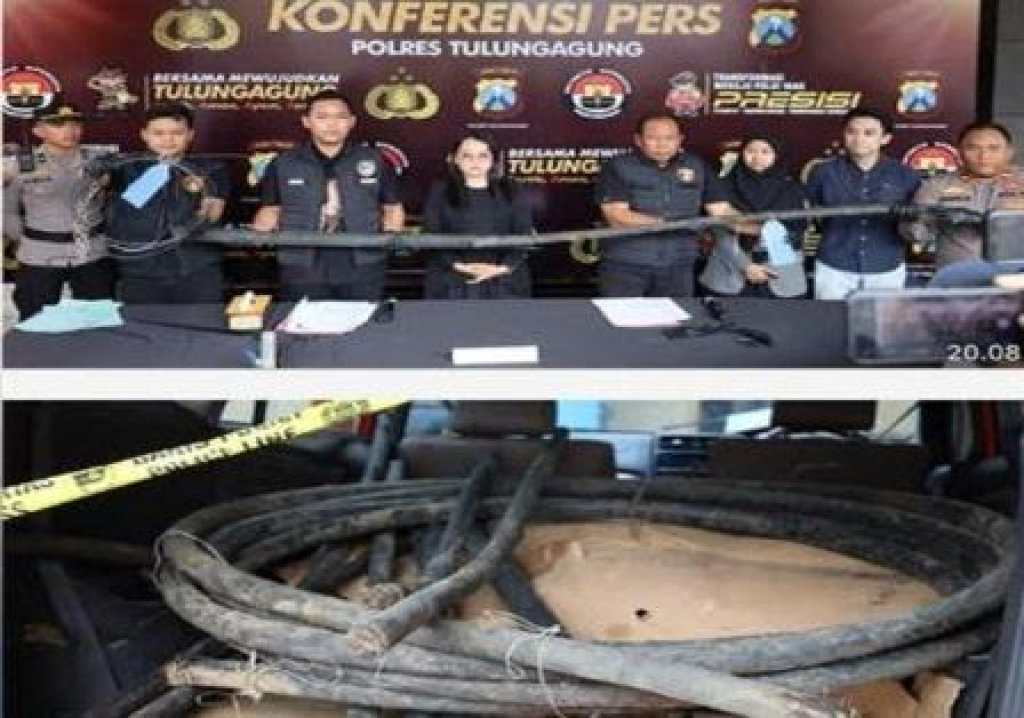 Konpers pencurian kabel Telkom di Polres Tulungagung