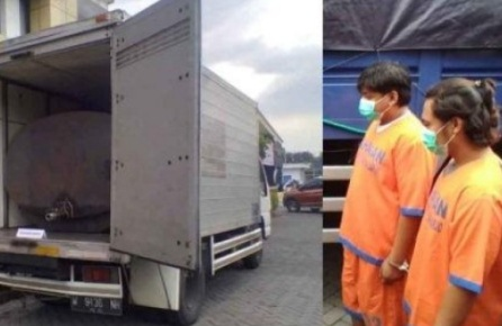 Pelaku dan barang bukti mobil yang dimodifikasi