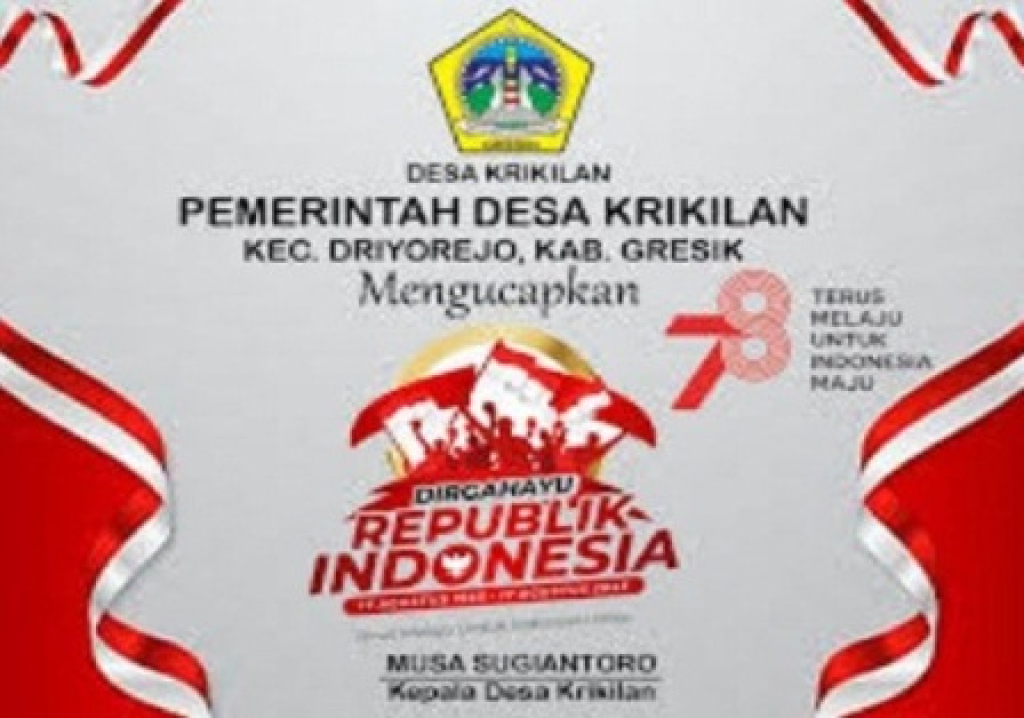 Kades Krikilan ucapkan Selamat HUT Kemerdekaan RI ke-78