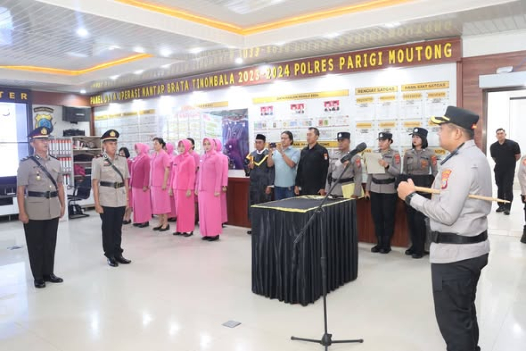 Sertijab Kapolsek Sausu dipimpin Kapolres Parigi Moutong