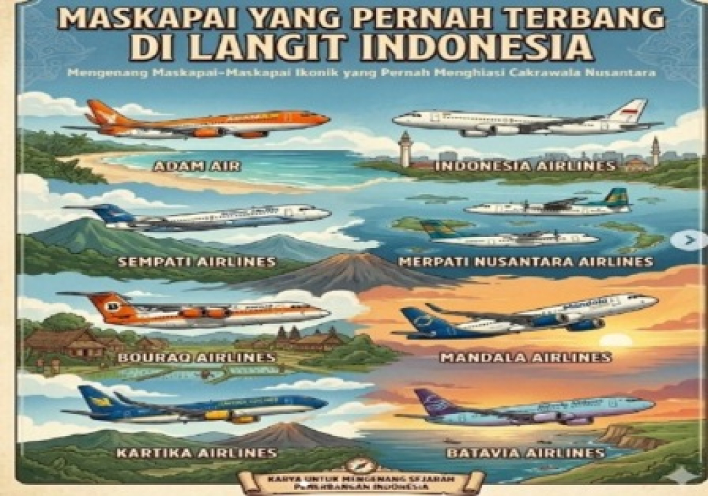 Maskapai penerbangan yang pernah terbang di Indonesia