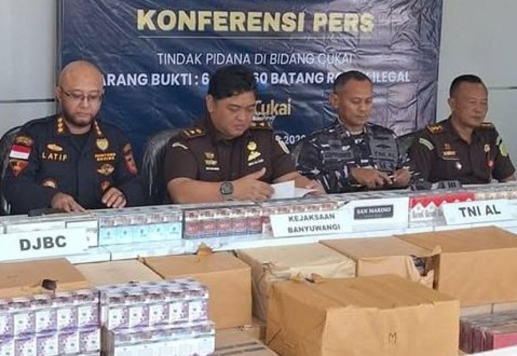 Konpers pengungkapan rokok ilegal oleh Bea Cukai Banyuwangi