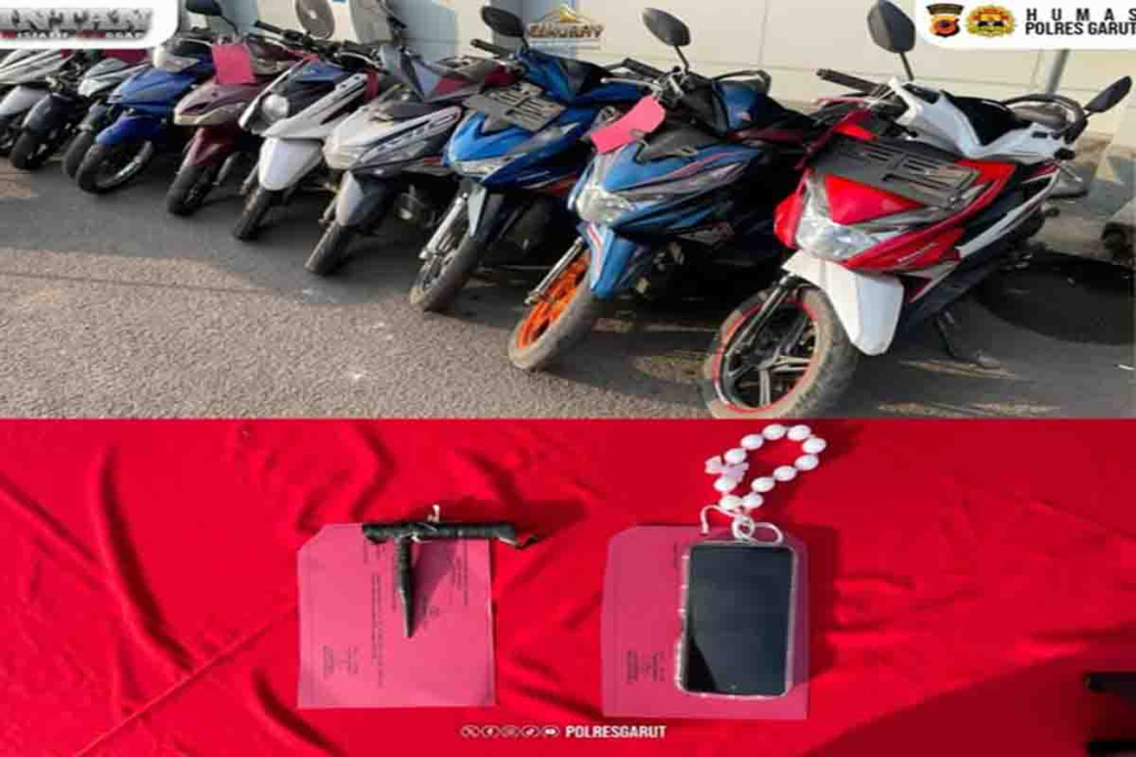 Barang bukti motor yang jadi barang bukti di Polres Garut
