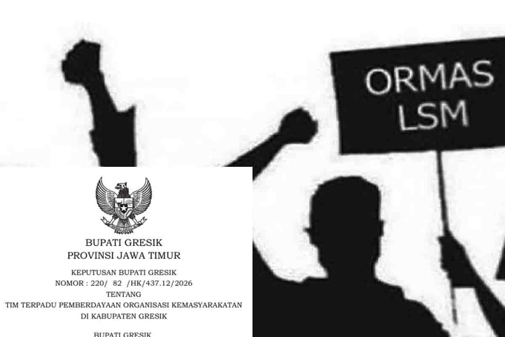 Ilustrasi gambar ormas. Inzet : Keputusan Bupati Gresik Nomor : 220/ 82 /HK/437.12/2026
