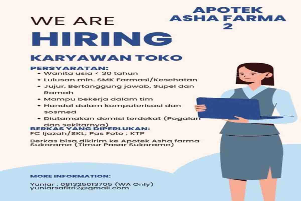 Lowongan kerja Apotek Asha Farma