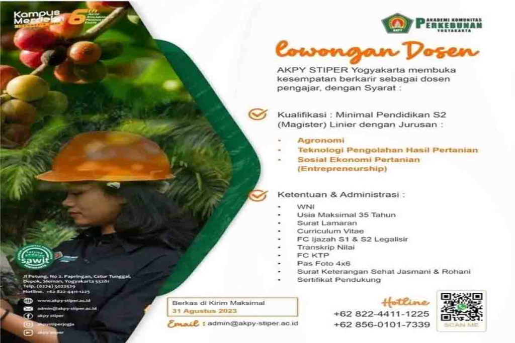 Lowongan dosen di AKPY Stiper Yogyakarta