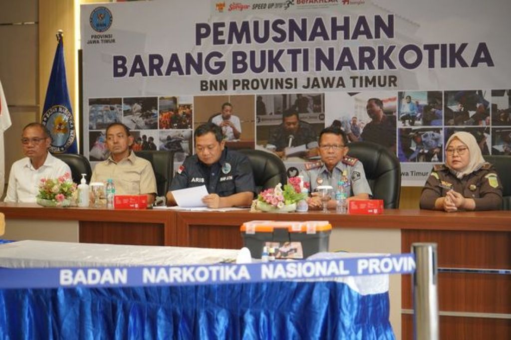 Pemusnahan barang di BNNP Jatim