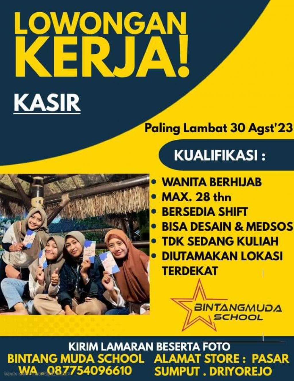 Lowongan kerja Bintang Muda School