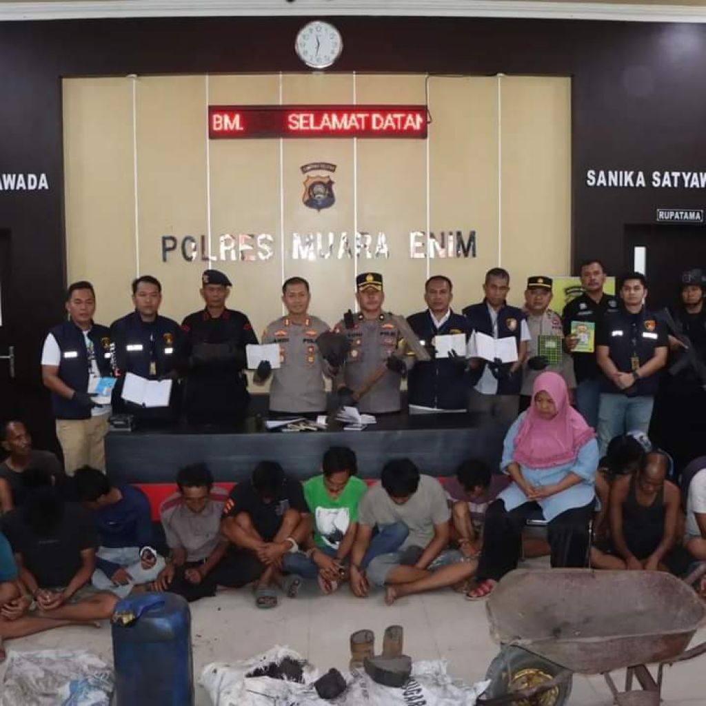 Press release kasus tambang ilegal di Polres Muara Enim