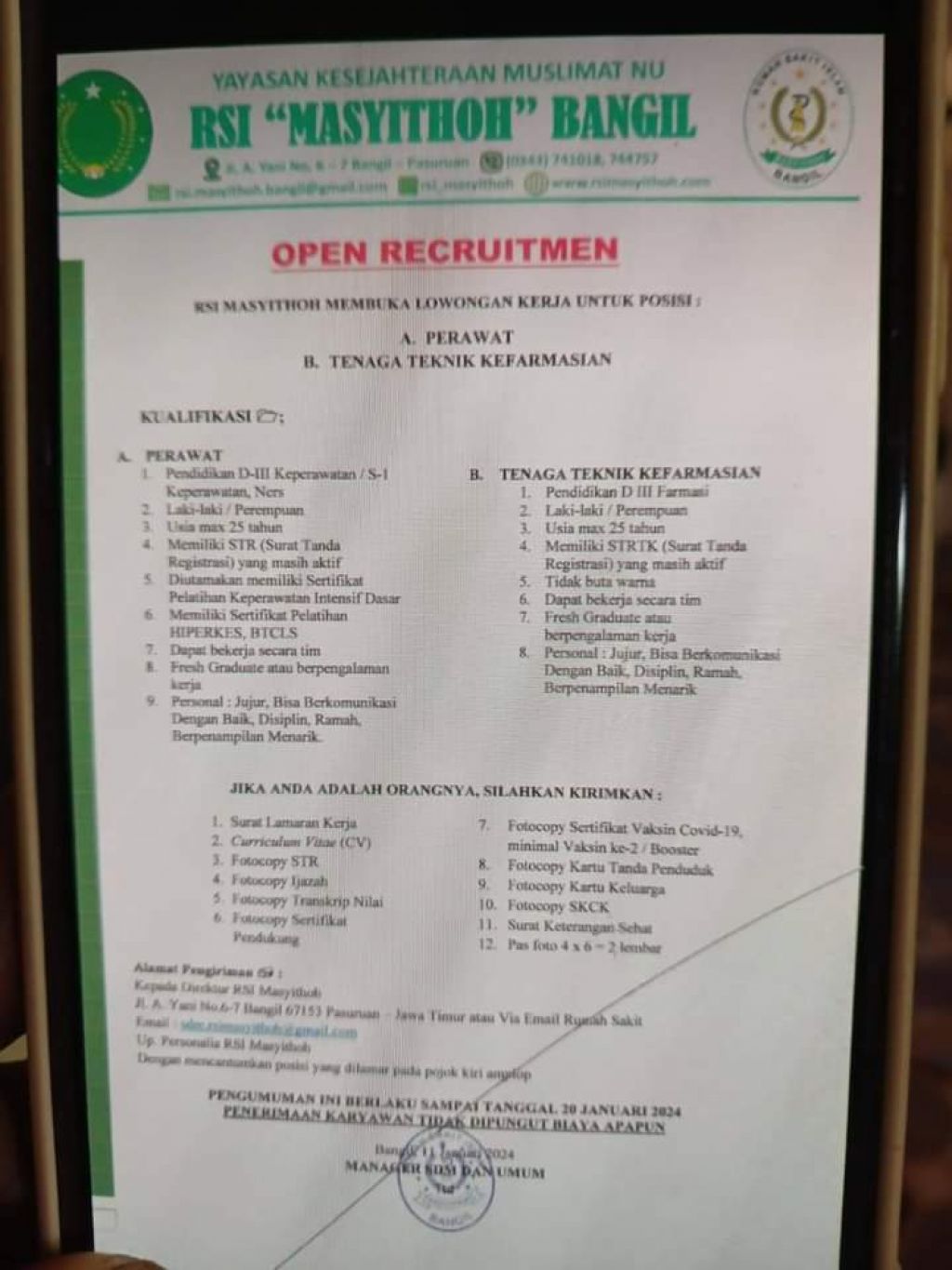 Lowongan RSI Masyithoh