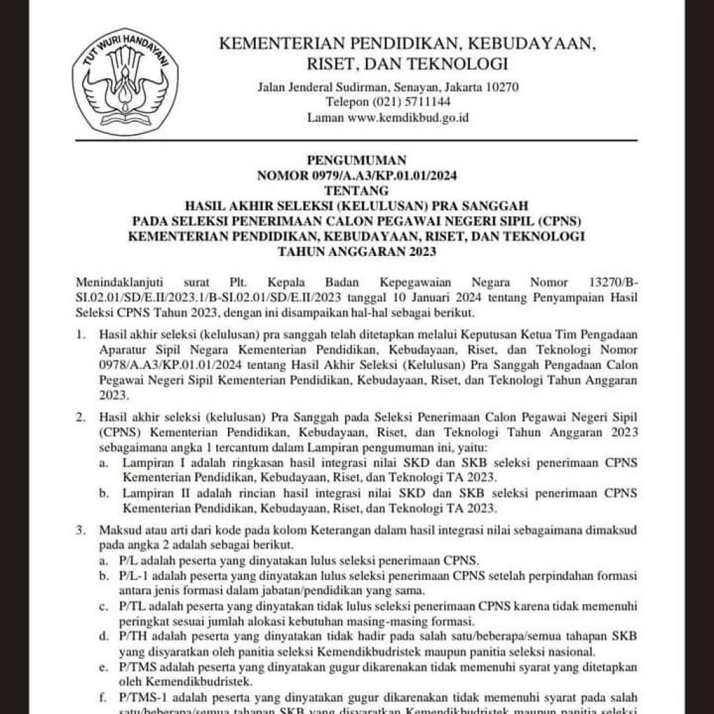 Seleksi Dosen Kemendikbudristek 2023