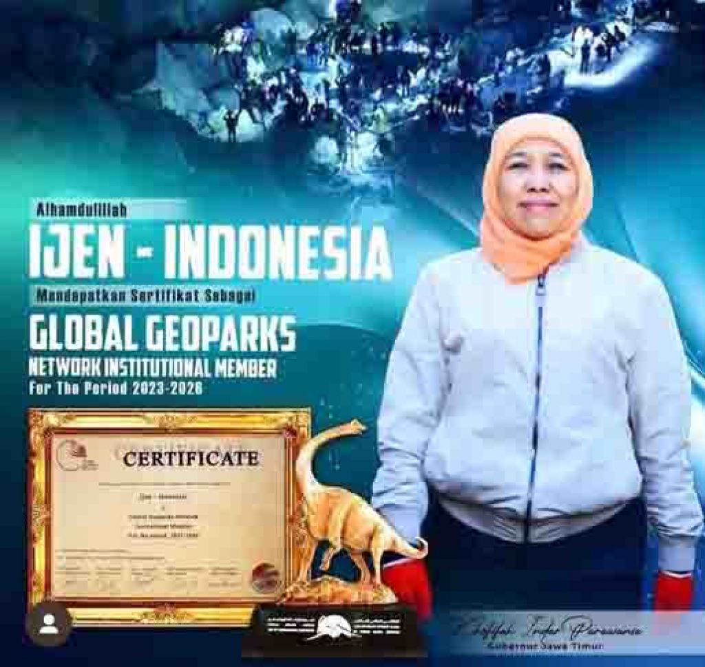 Gubernur Jatim, Khofifah dan piagam dari UNESCO untuk Ijen Geopark