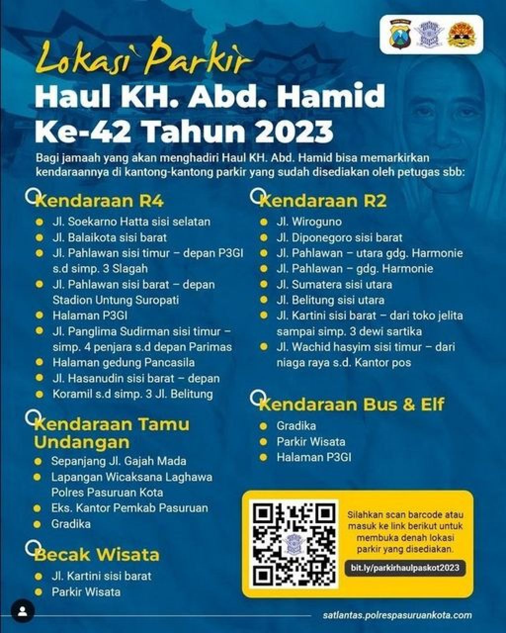 Lokasi parkir Haul KH Hamid