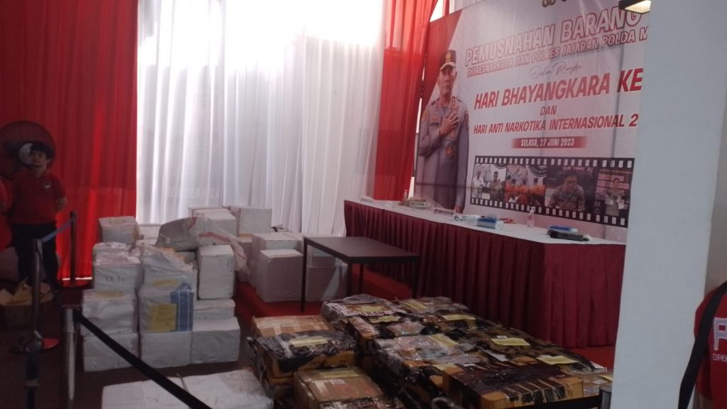 Barang bukti narkoba yang akan dimusnakna di Polda Metro Jaya