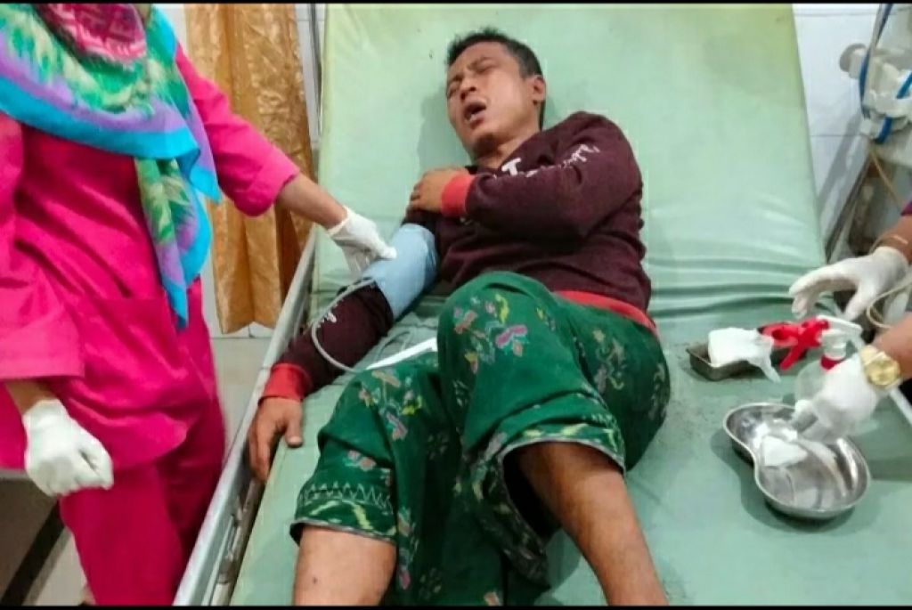 Syamsul saat dirawat di Puskesmas Cerme