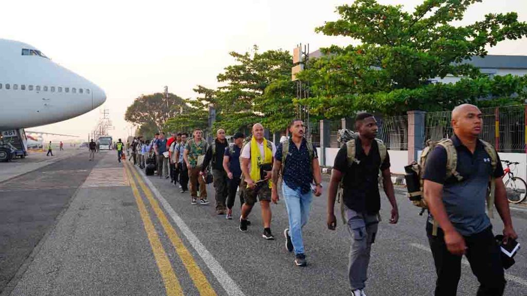 238 prajurit Angkatan Darat Amerika Serikat tiba di Pangkalan Udara TNI AL 